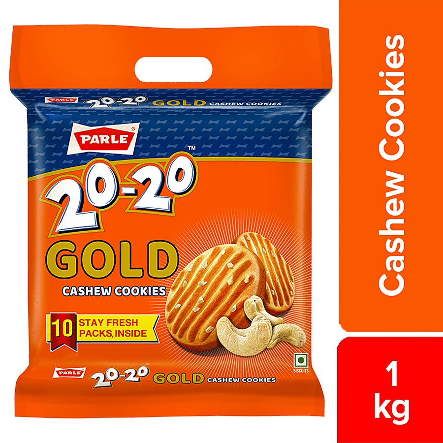 Parle 20-20 Gold Cashew Almond Cookies, 1 Kg