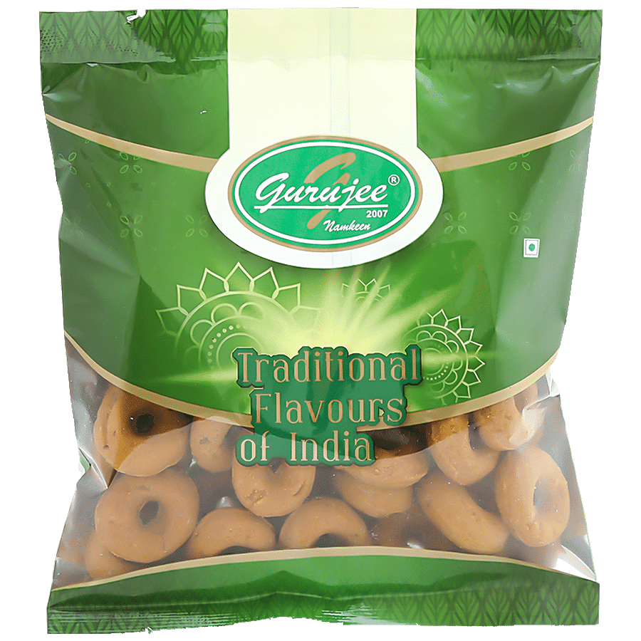 Gurujee Namkeen Kodubale Small - Rich, Crispy, Ready To Eat Savouries, No Preservatives, 150 G