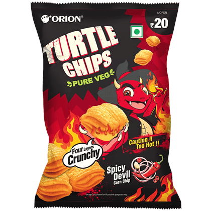Orion Spicy Devil Corn Turtle Chips, 35 G