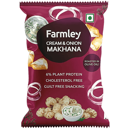 Farmley Cream & Onion Makhana Roasted In Olive Oil, 20 Gm
