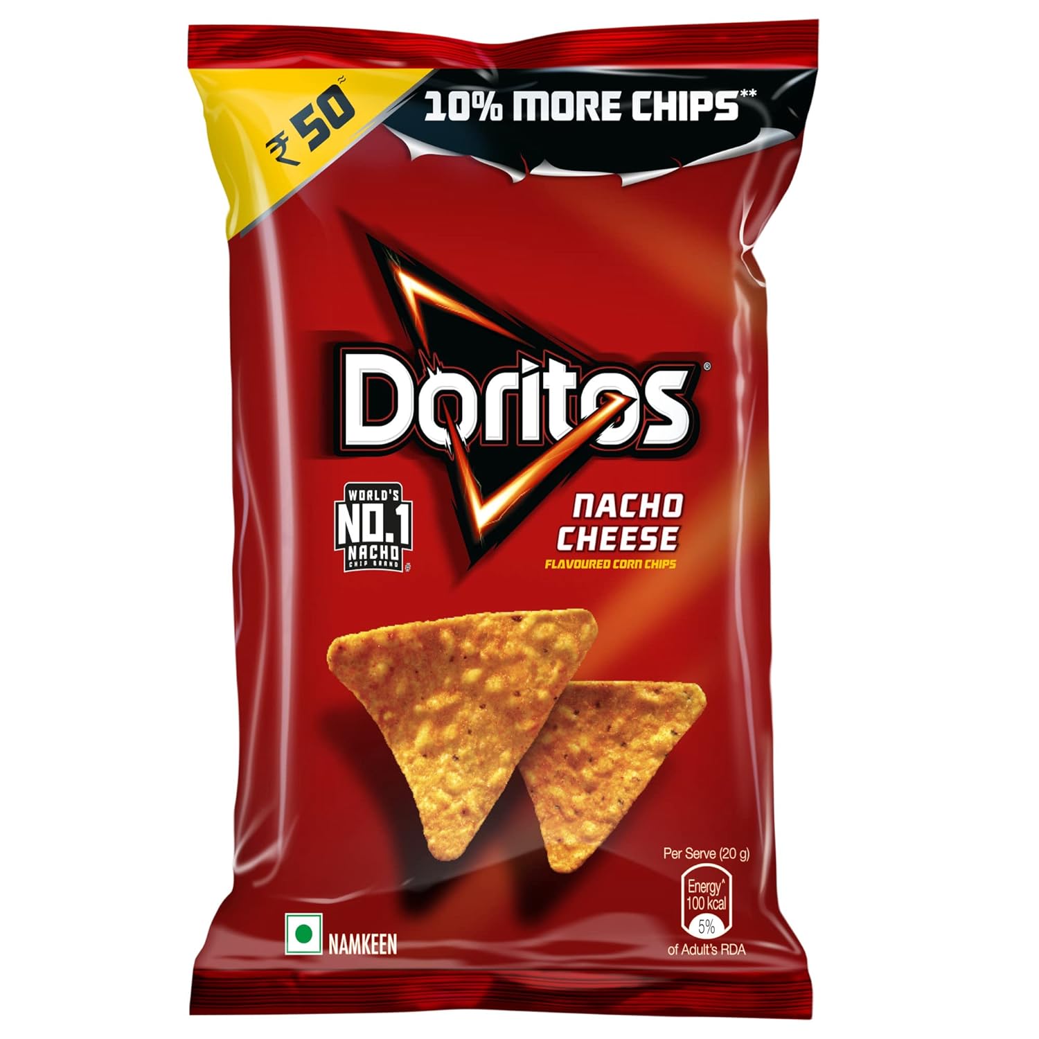 Doritos Nacho Chips 82.5G, Nacho Cheese Flavour, Crunchy Crispy Chips & Snacks, Big Pack (Weight May Vary )