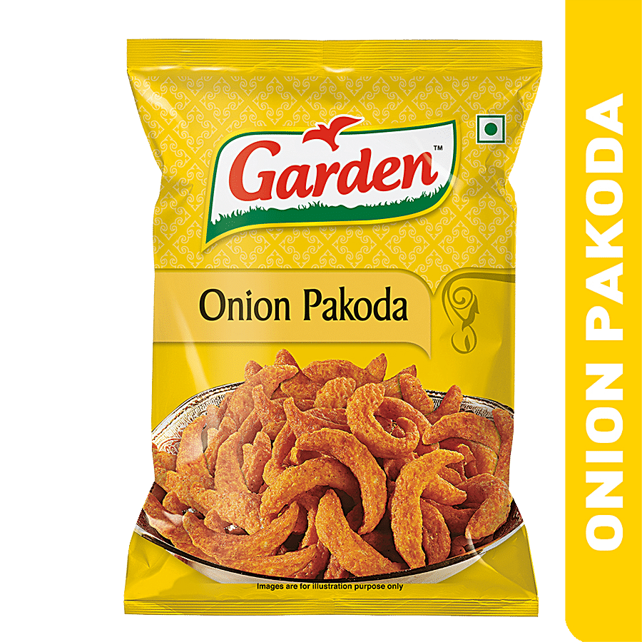 Garden Original Onion Pakoda - Crunchy & Tasty, Teatime Snack, 140 G Pouch