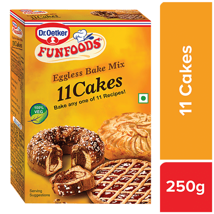 Dr. Oetker Funfoods Eggless Bake Mix 11 Cakes, 250 G