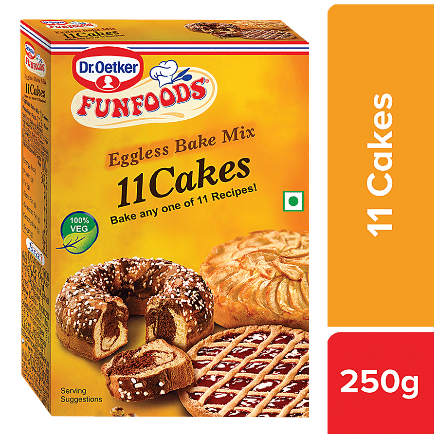 Dr. Oetker Funfoods Eggless Bake Mix 11 Cakes, 250 G