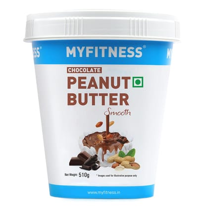 Myfitness Chocolate Peanut Butter Smooth 510G | 22G Protein | Tasty & Healthy Nut Butter Spread | Vegan | Dark Chocolate | Cholesterol Free & Gluten Free | Smooth Peanut Butter | Zero Trans Fat