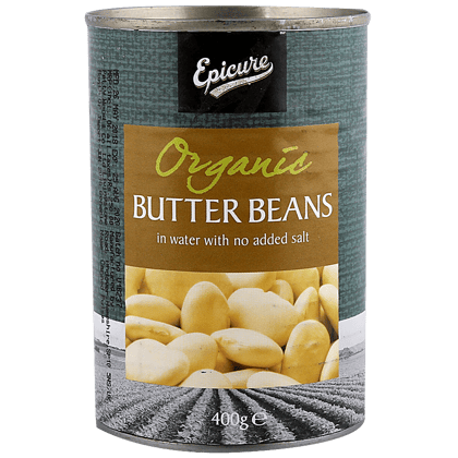 Epicure Organic Butter Beans - In Water With No Added Salt, 400 G