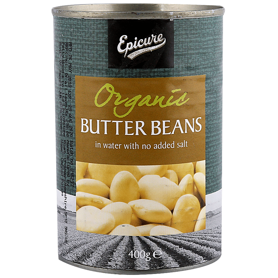 Epicure Organic Butter Beans - In Water With No Added Salt, 400 G