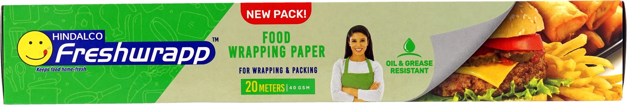 Freshwrapp Greaseproof Food Wrapping Paper (Pack Of 2, 20 M)