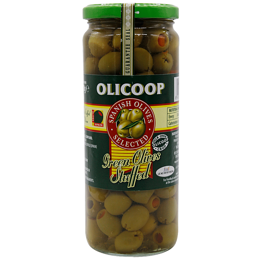 Olicoop Green Stuffed Olives, 450 G