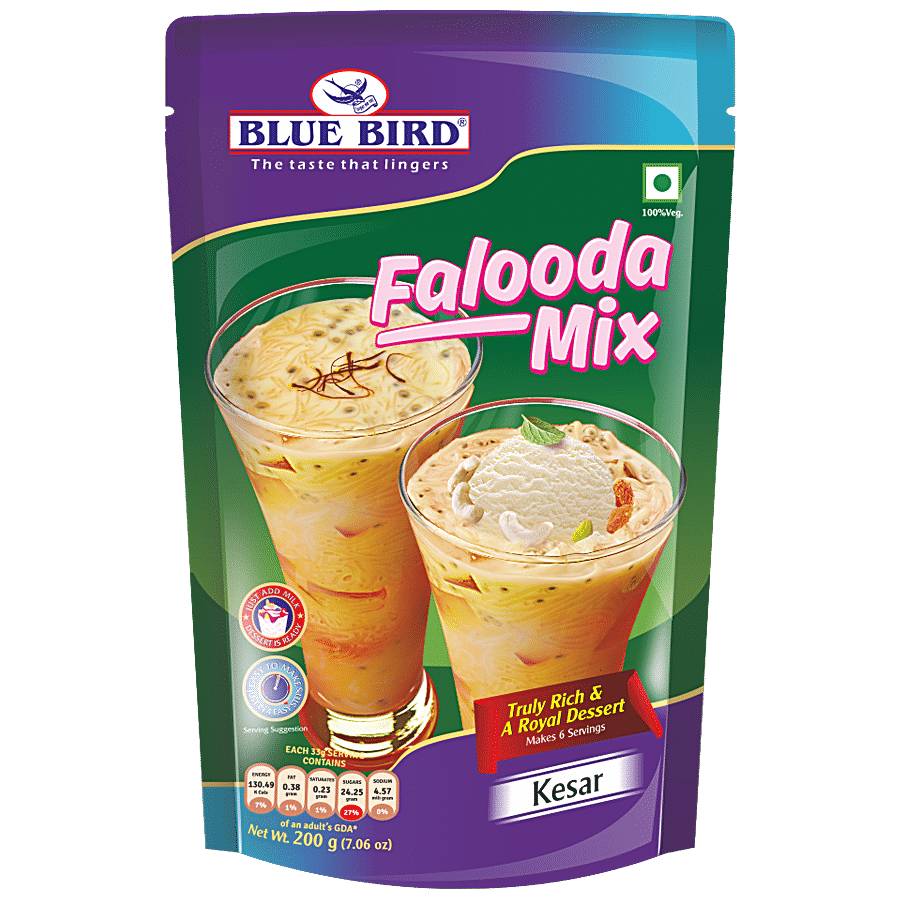 Blue Bird Falooda Mix - Kesar, 200 G Pouch