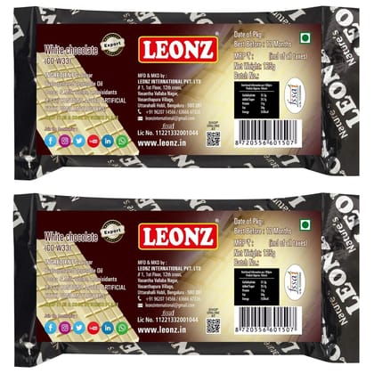 Leonz Cooking Chocolate Bar- White Chocolate Bars For Baking Chocolate, Cake,Cookies And Muffins,125Gms (Pack Of 2)