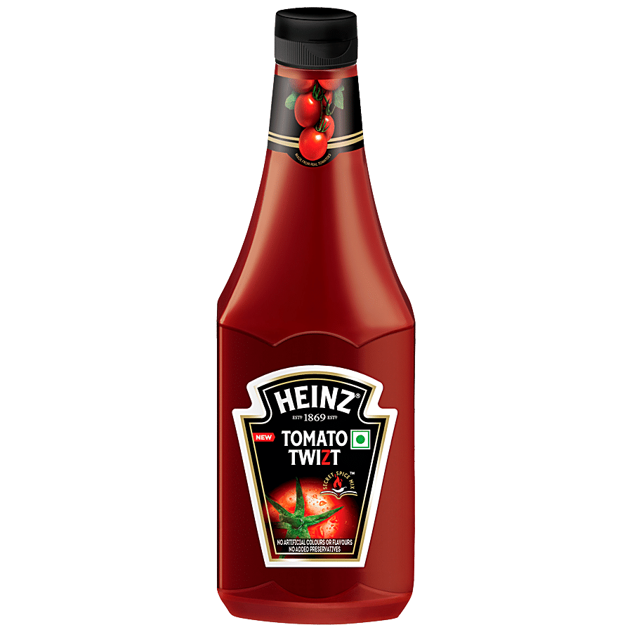 Heinz Tomato Twizt Sauce - Secret Spice Mix, Thick, No Preservatives & Artificial Colours, 435 G Bottle