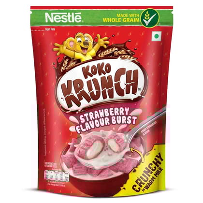 Nestle Koko Krunch Breakfast Cereal - Strawberry Flavour Burst, 250 g Pouch