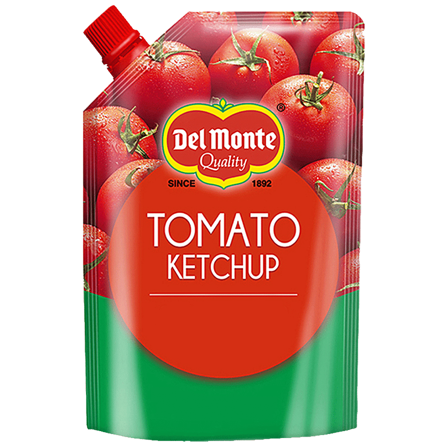 Del Monte Tomato Ketchup - Classic Blend, Rich & Thick Condiment, 500 G Spout Pouch