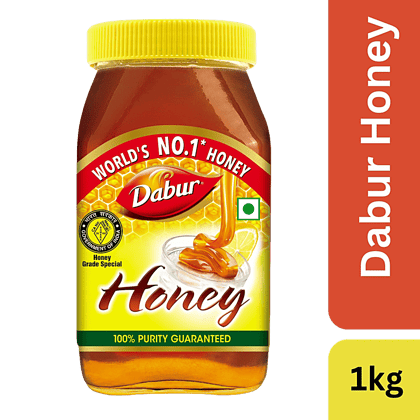 Dabur 100% Pure Honey-Worlds No. 1 Honey Brand With No Sugar Adulteration, 1 Kg
