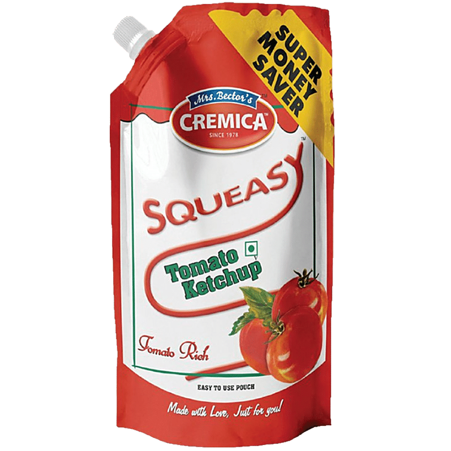 Cremica Tomato Ketchup - Squeasy, 900 G Pouch