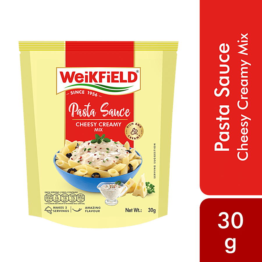 Weikfield Pasta Sauce - Cheesy Creamy Mix, Instant Pasta Sauce, 30 G Pouch