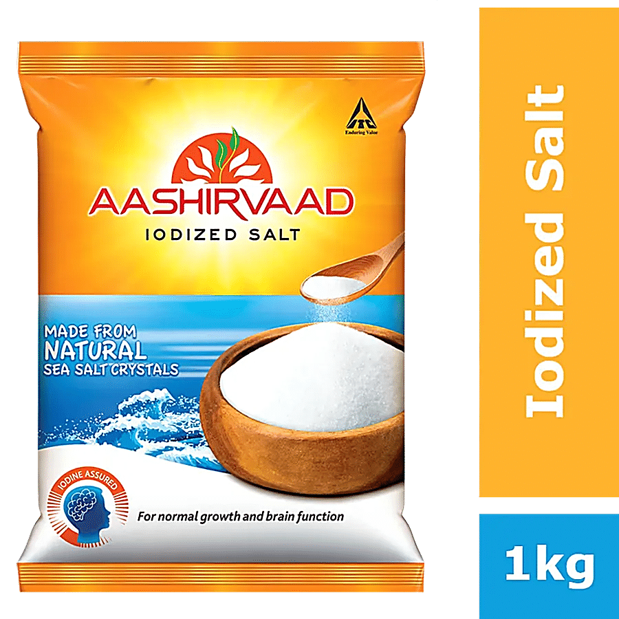 Aashirvaad Salt/Uppu - Iodised, 1 Kg Pouch