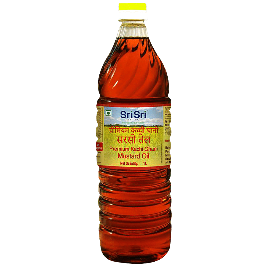 Sri Sri Tattva Premium Kachi Ghani Mustard Oil, 1 L Bottle