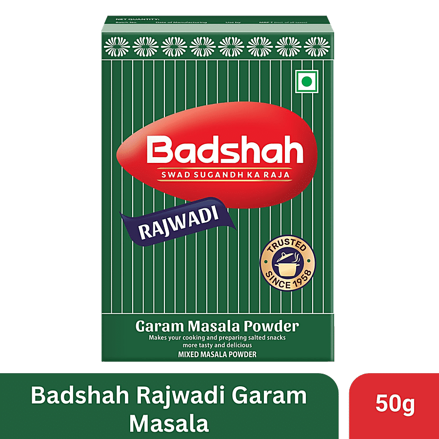 Badshah Rajwadi Garam Masala Powder, 50 G Carton
