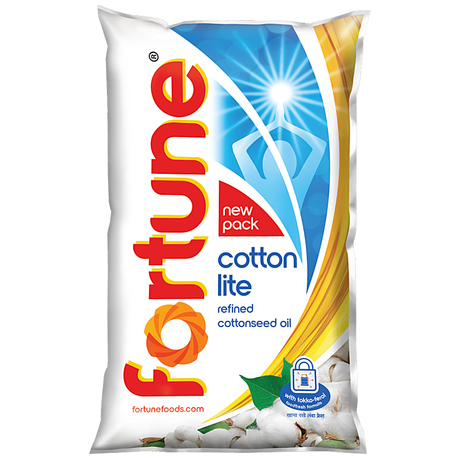 Fortune Cotton Lite Refined Cottonseed Oil, 1 L Pouch