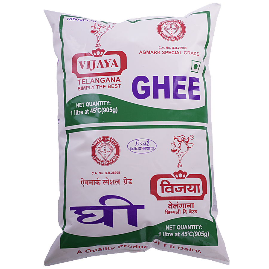 Vijaya Pure Ghee, 1 L Pouch