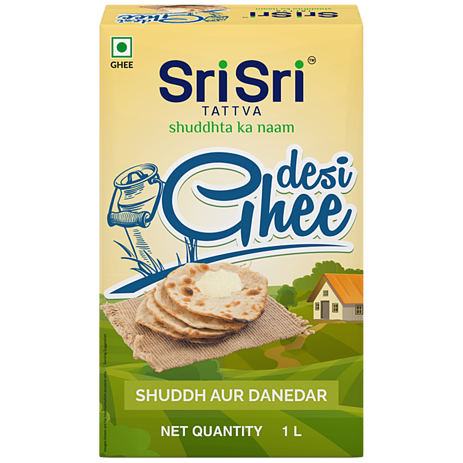 Sri Sri Tattva Desi Ghee - Pure & Granular, 1 L Ceka Pack