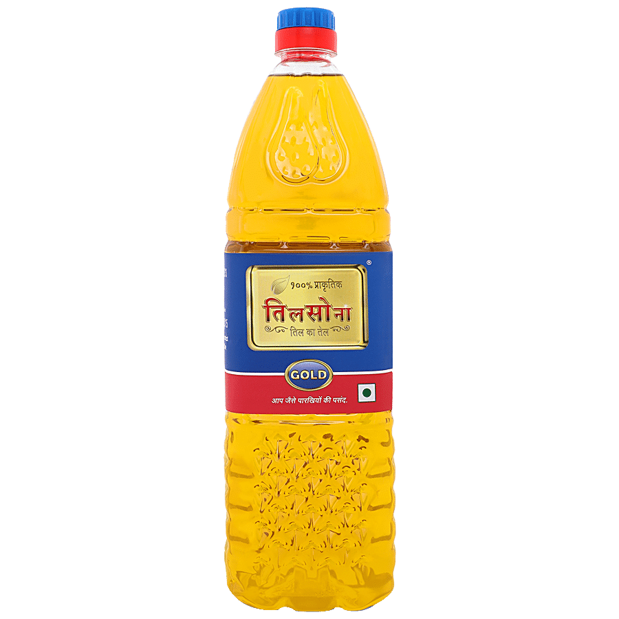 Tilsona Gold Til/Sesame/Gingelly Edible Oil - 100% Natural, Rich In Omega 6, Good For Heart, 1 L Pet Bottle