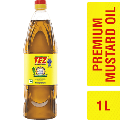 Tez Premium Mustard Oil Pt3 Kachchi Ghani, 1 L Pet Bottle