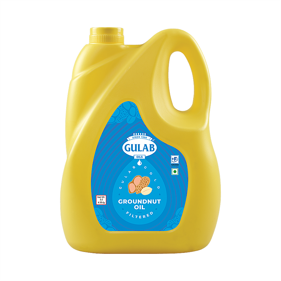 Gulab Double Filtered Groundnut Oil, 5 L Jar