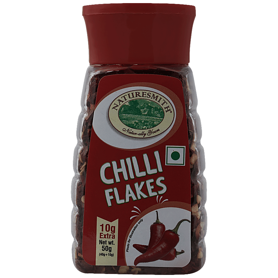 Naturesmith Chilli Flakes - Enhances More Flavour & Taste, 50 G Jar