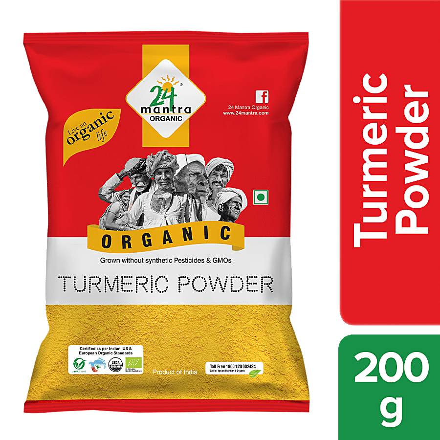 24 Mantra Organic Organic - Turmeric Powder/Arisina Pudi, 200 G Pouch