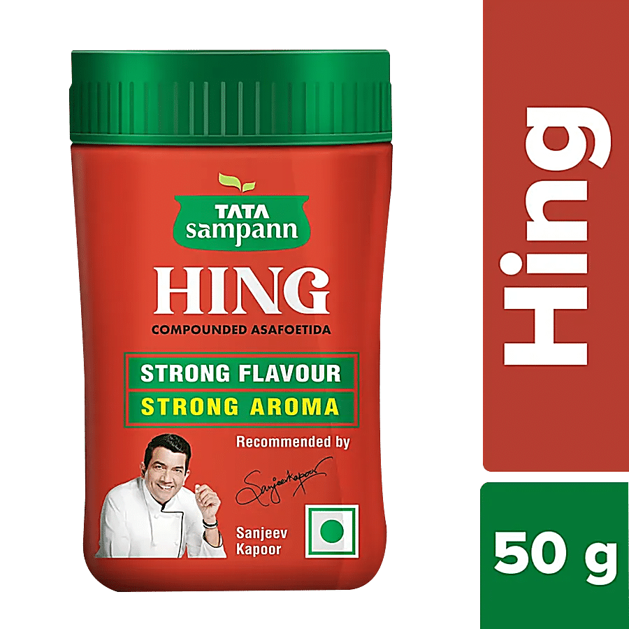 Tata Sampann Hing, Compounded Asafoetida (Bandhani Hing), Strong Flavour & Aroma, 50 Gm