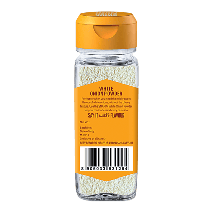 Snapin White Onion Powder - Sweet, Nutty, Aromatic, 40 G Bottle