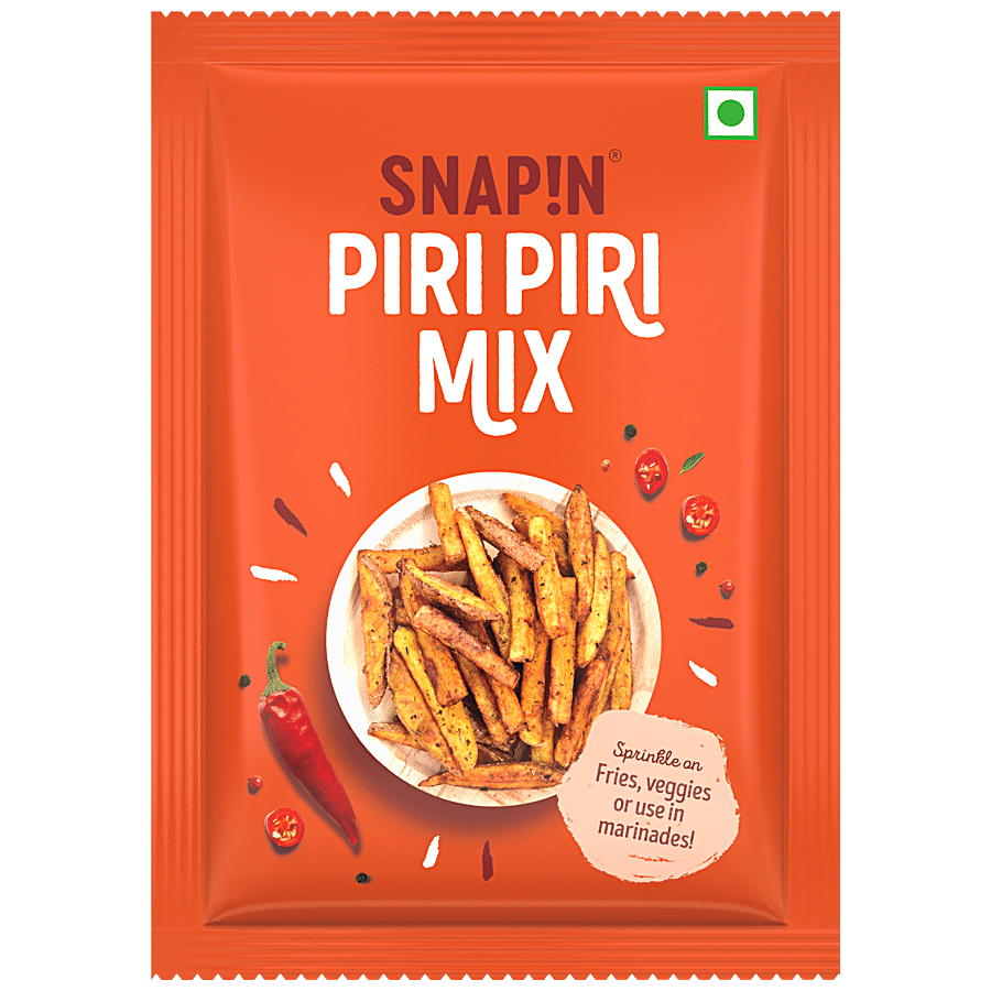 Snapin Piri-Piri Mix - Spicy Tangy Seasoning, Sprinkler For Snacks, Marinades, 12 G
