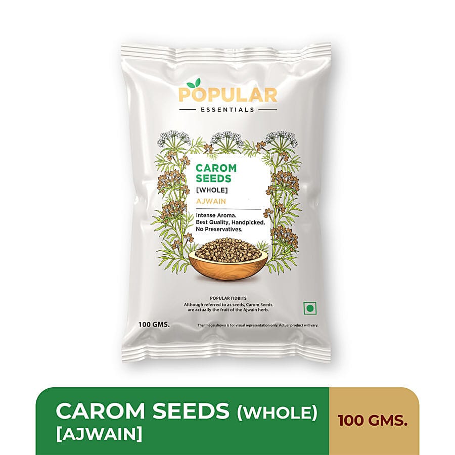 Popular Essentials Carom Seeds/Ajwain - Whole, 100 g