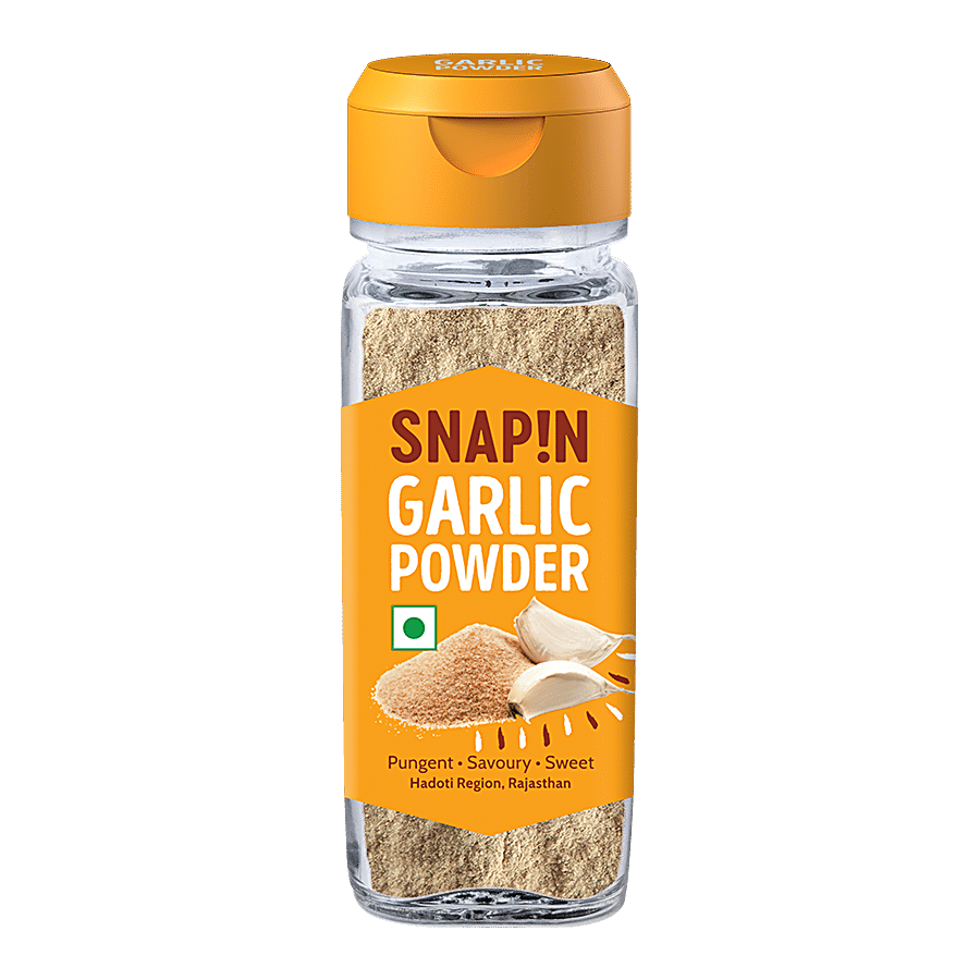 SNAPIN Garlic Powder - Pungent, Savoury, Sweet, 40 g Bottle