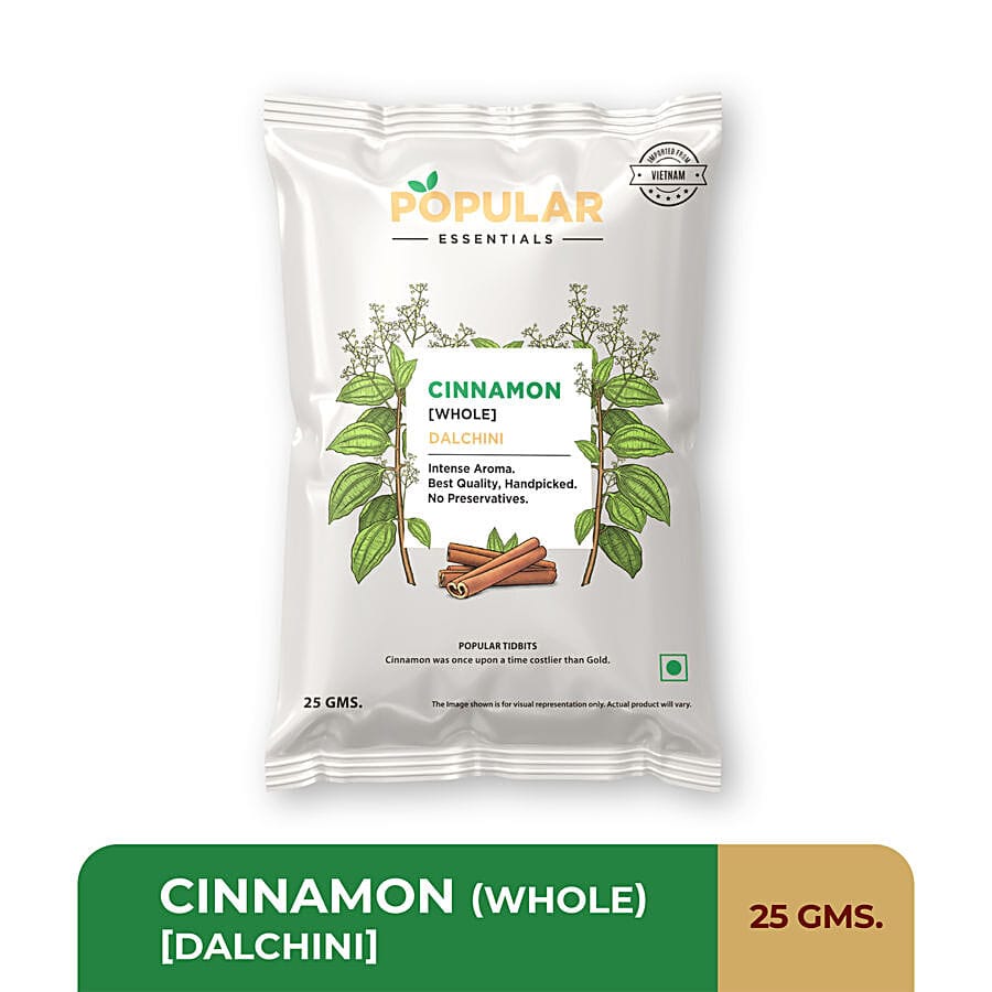 Popular Essentials Cinnamon/Dalchini - Whole, 25 g