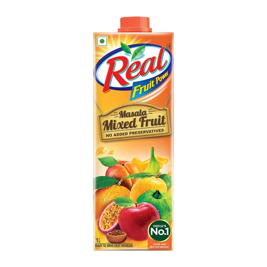 Real Masala Mixed Fruit Juice, No Added Preservatives, No Artificial Colours & Artificial Flavours, Goodness Of Best Fruits, 1L