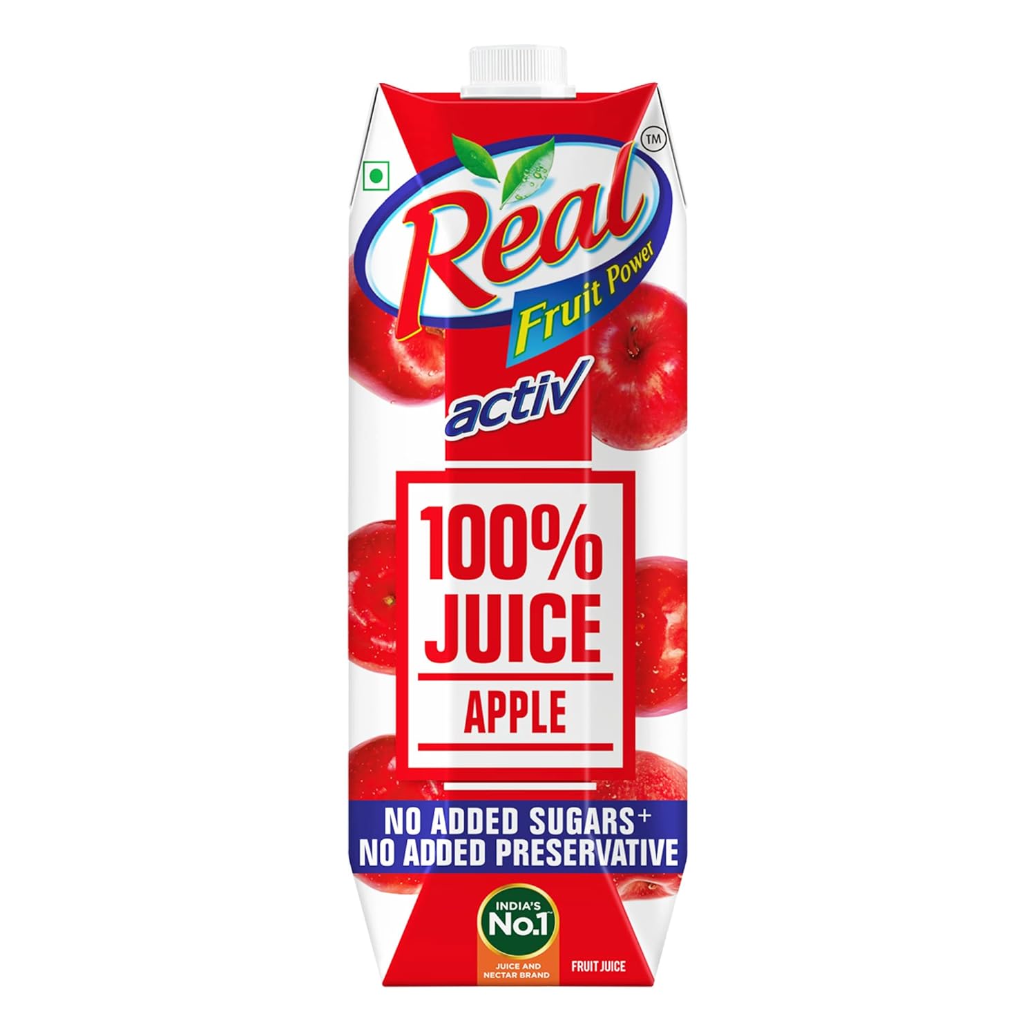 Real Activ 100% Apple Fruit Juice, No Added Sugars & Preservatives, Rich In Vitamin C, Goodness Of Best Apple, Tasty, Refreshing, 1L