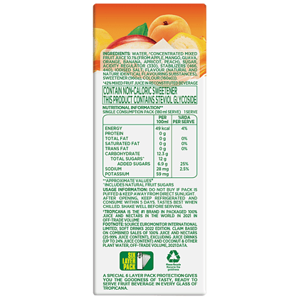 Tropicana Delight Fruit Juice, Mixed Fruit, 180 Ml Tetra