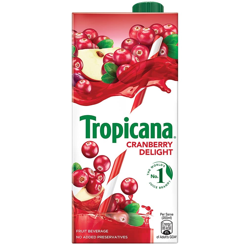 Tropicana Delight, Cranberry, Carton, 1 L