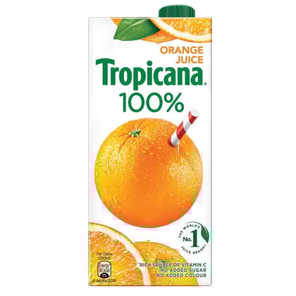 Tropicana Orange 100% Juice, Tetra, 1 L