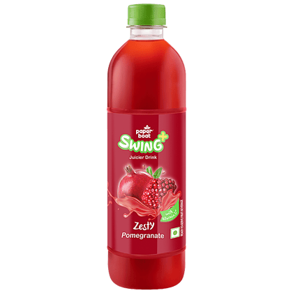 Paper Boat Swing Zesty Pomegranate Juice, Enriched With Vitamin D, No Gos, 600 Ml
