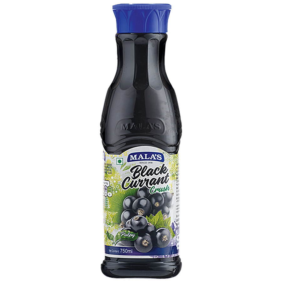 Mala's Blackcurrant Crush, Tangy & Sweet, Refreshing Flavour, 750 Ml Pet Bottle