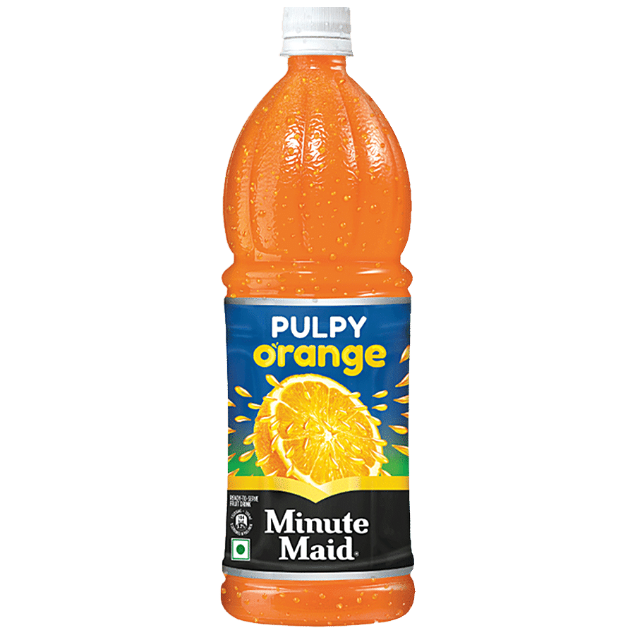 Minute Maid Pulpy Orange Juice, Ready, To, Serve Fruit Drink, 1 L Pet Bottle