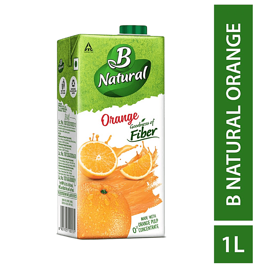 B Natural Orange Juice, Goodness Of Fiber, 1 Litre