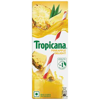 Tropicana Delight Fruit Juice, Pineapple, 180 Ml Carton