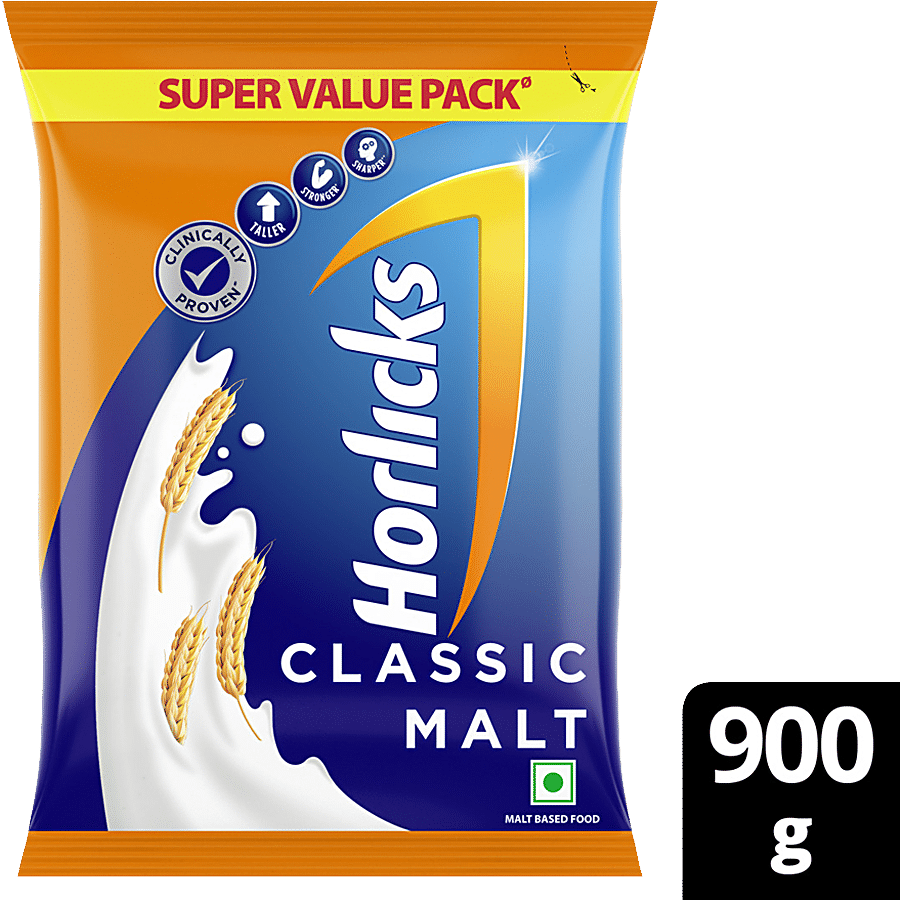 Horlicks Health & Nutrition Drink, Classic Malt, 900 G Pouch