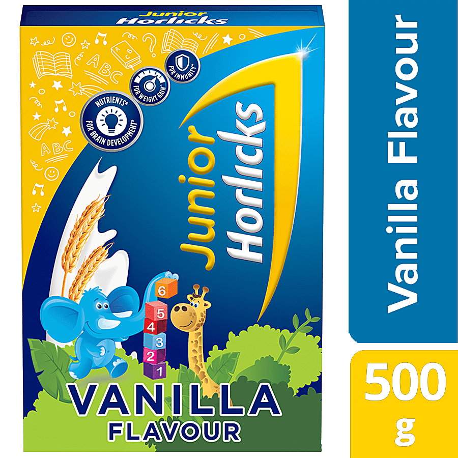 Horlicks Junior Health & Nutrition Drink Vanilla, 500 G Carton